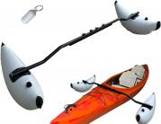 Pactrade Marine Boat Kayak Canoe Outrigger Stabilizer System PVC Inflatable Float Buoy Buoyant Fishing Grey Gray Tube Sidekick A